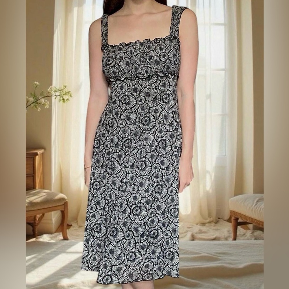 Max Studio Black and White Patterned Maxi Dress